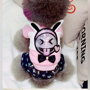 Pink Luxury Pet Jumpsuit Fleece ❤️‍🔥 Inside 4 Dogs Winter Time Sparkle 💎